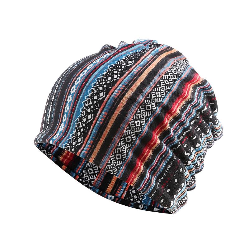 Kvinner Bomull Multi-purpose Utskrift Beanie Cap Neck Gaiter Face Shield Hats Bandana