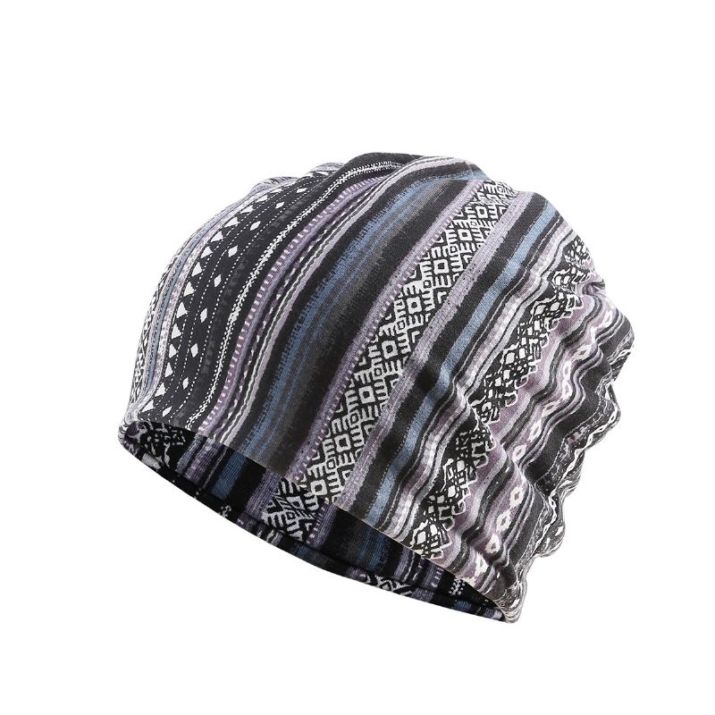 Kvinner Bomull Multi-purpose Utskrift Beanie Cap Neck Gaiter Face Shield Hats Bandana