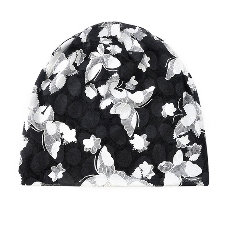 Kvinner Lace Jacquard Pustende Skullies Beanie Hat Fritids Cotton Gravid Hat