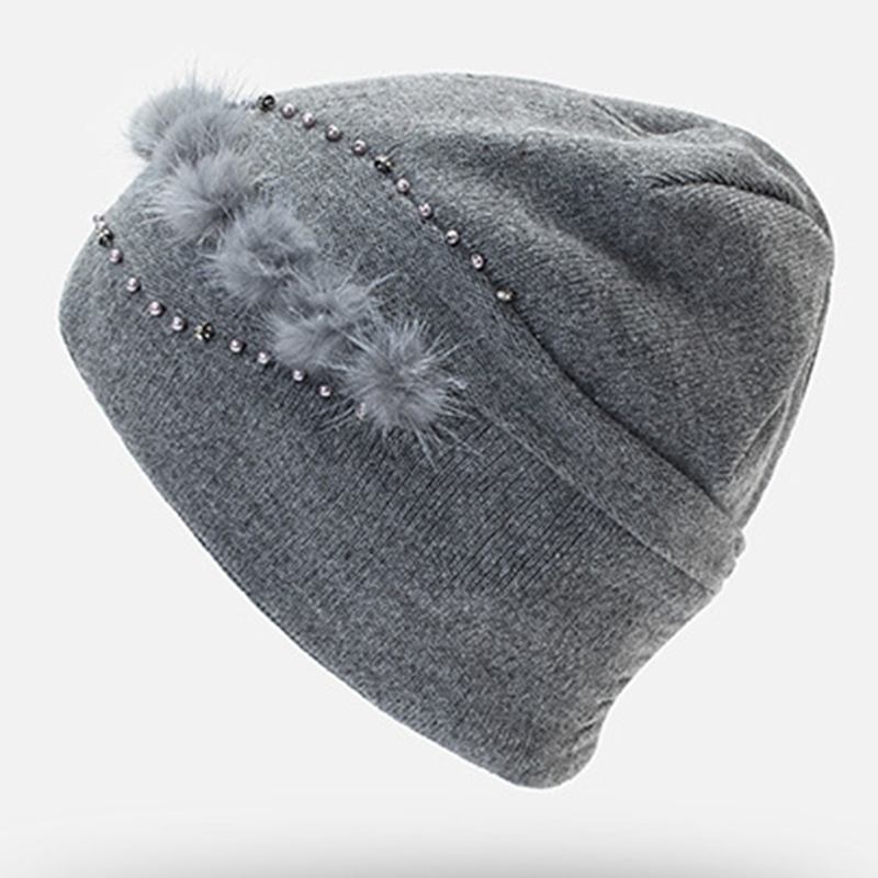 Kvinner Outdoor Vinter Thicken Ski Beanie Cap Øreklokker Fleksibel Strikket Lue