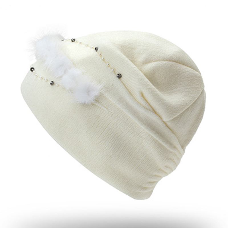 Kvinner Outdoor Vinter Thicken Ski Beanie Cap Øreklokker Fleksibel Strikket Lue