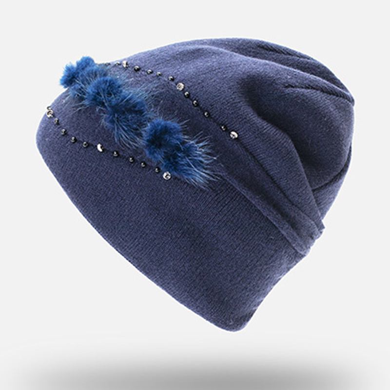 Kvinner Outdoor Vinter Thicken Ski Beanie Cap Øreklokker Fleksibel Strikket Lue