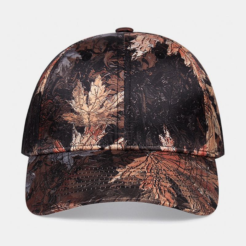 Kvinner Overlegg Maple Leaf Med Trykk Uformell Montert Caps Bomull Solskjerm Justerbar Baseball Cap