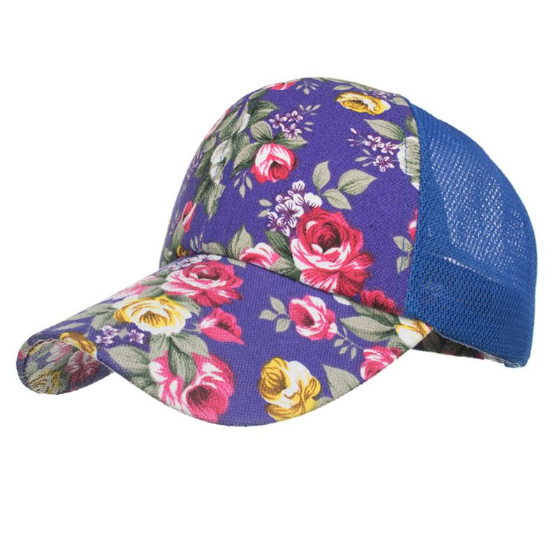 Kvinner Sommer Utendørs Med Trykk Pustende Mesh Baseball Cap Uformell Justerbar Visir Hat