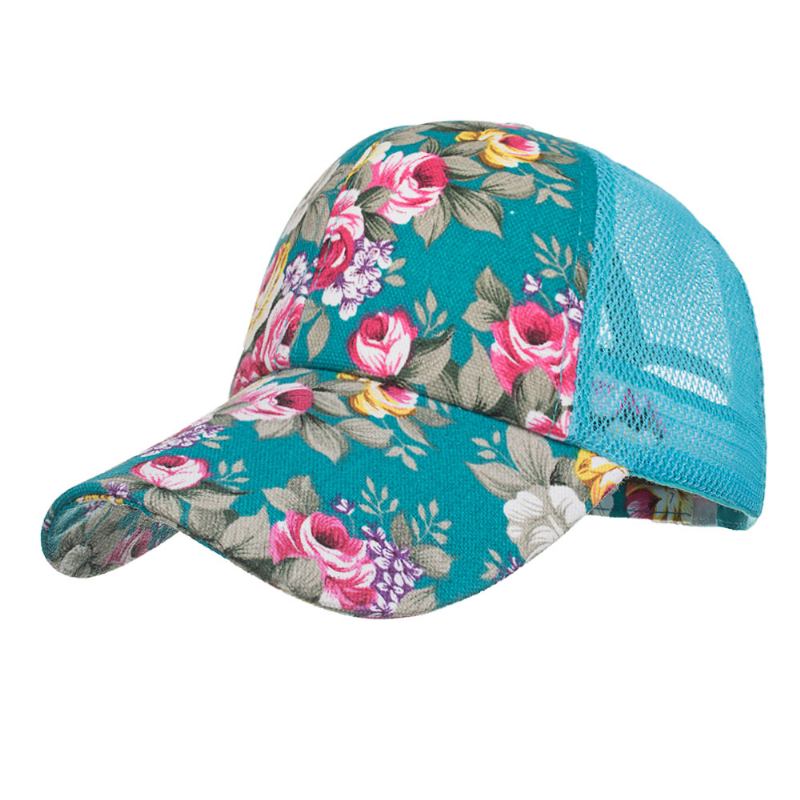 Kvinner Sommer Utendørs Med Trykk Pustende Mesh Baseball Cap Uformell Justerbar Visir Hat