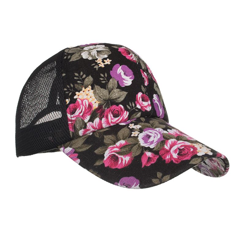 Kvinner Sommer Utendørs Med Trykk Pustende Mesh Baseball Cap Uformell Justerbar Visir Hat