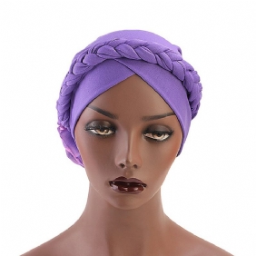 Kvinner Vintage Etnisk Stil Braid Pustende Turban Cap