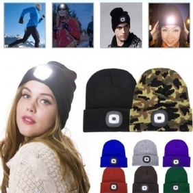 Led Light Beanie Hat Strikket Cap Jogging Nattvandring