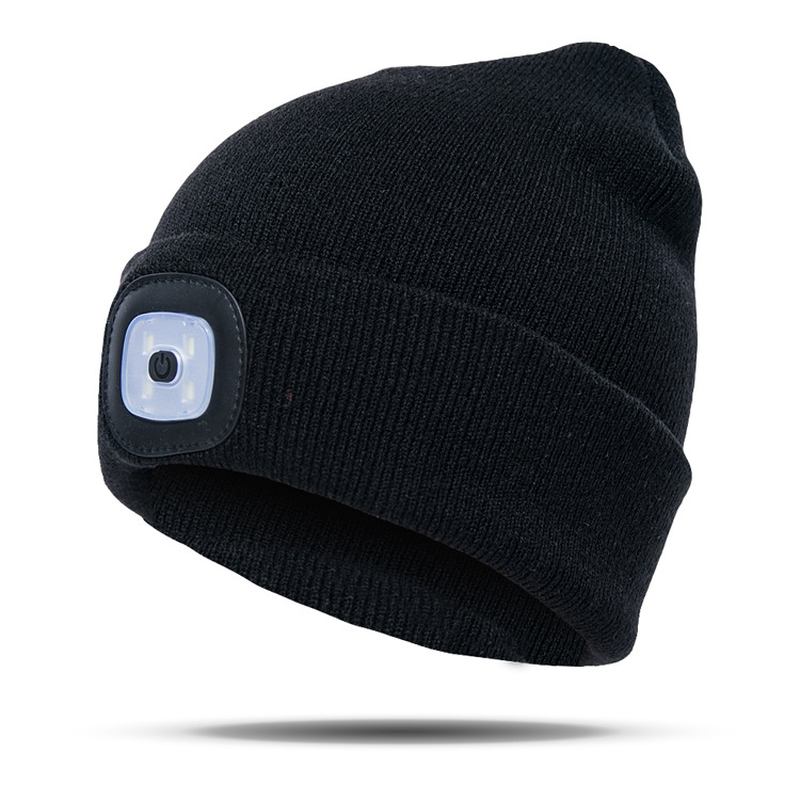 Led Light Beanie Hat Strikket Cap Jogging Nattvandring