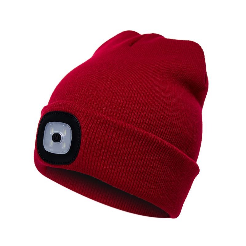 Led Light Beanie Hat Strikket Cap Jogging Nattvandring