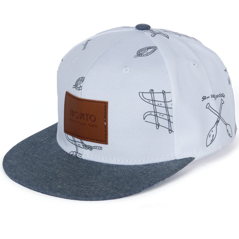 Letter Patch Graffiti Fritids Denim Baseball Cap