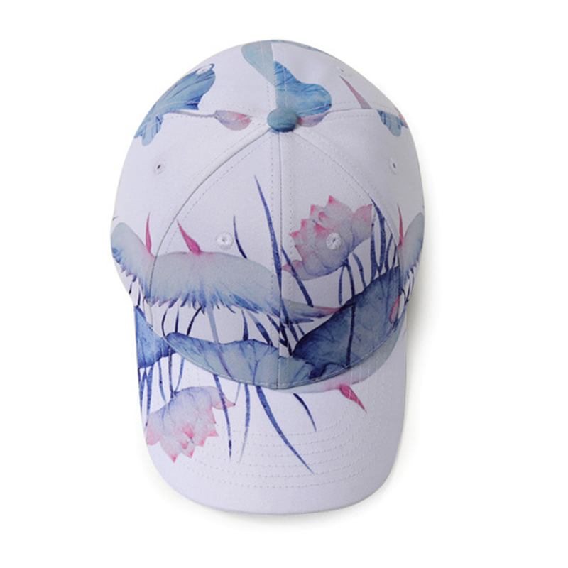 Lotus Med Trykk Graffiti Baseball Caps Outdoor Visir Hat