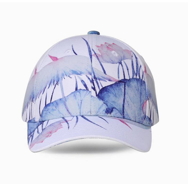 Lotus Med Trykk Graffiti Baseball Caps Outdoor Visir Hat