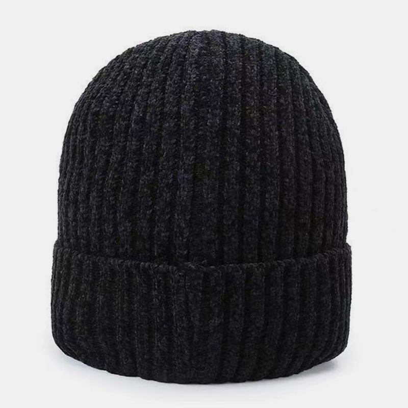 Menn Bokstavmønster Høst Vinter Ørebeskyttelse Kjølig Beskyttelse Strikkelue Elastic Thicken Plus Velvet Warm Hat Beanie Hat