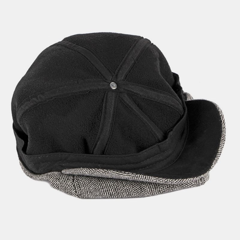 Menn Bomull Britisk Stil Gate Trend Stripemønster Outdoot Retro Forward Hat Beret Hat Octagonal Hat