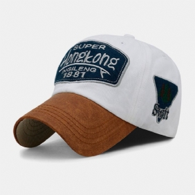 Menn Bomull Letter Broderi Patch Montert Cap Utendørs Fritids Solkrem Solskjerm Baseball Cap