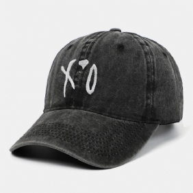 Menn Bomull Letter Xo Broderi Twill Cap Utendørs Uformell Vill Justerbar Solkrem Baseball Cap