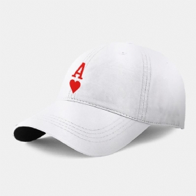 Menn Bomull Solid Color Poker Love Letter Spader En Fritids Baseball Cap Med Mønster