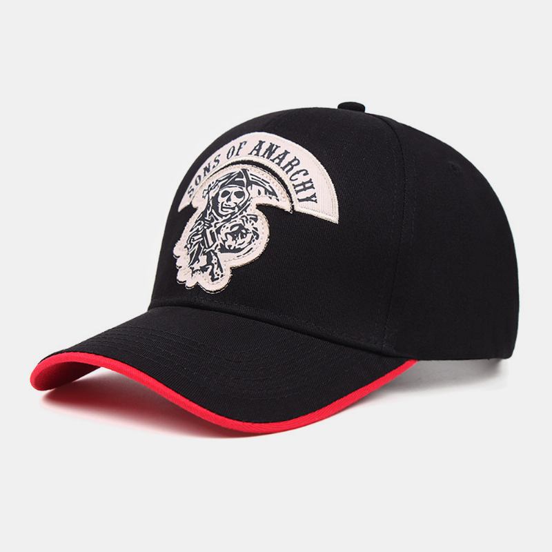 Menn Bomullshodeskalle Bokstavmønster Broderi Mote Solskjerm Baseball Cap