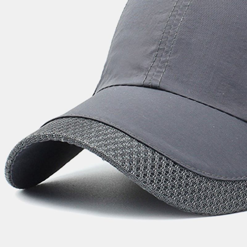 Menn Canvas Mesh Pustende Hurtigtørkende Outdoor Sport Sunshade Baseball Cap