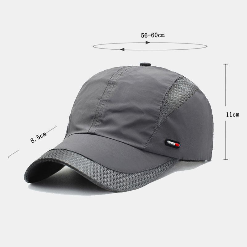 Menn Canvas Mesh Pustende Hurtigtørkende Outdoor Sport Sunshade Baseball Cap