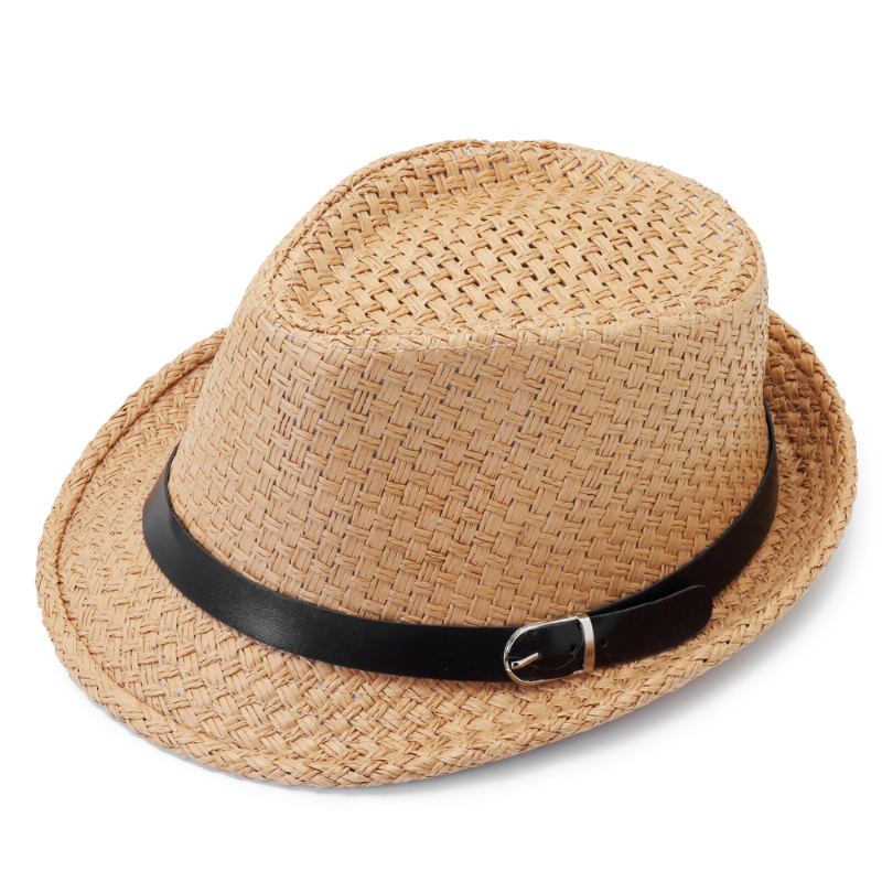 Menn Dame Klassisk Wide Rim Strå Cowboy Hat Outdoor Visir Fedora Beach Panama Hats