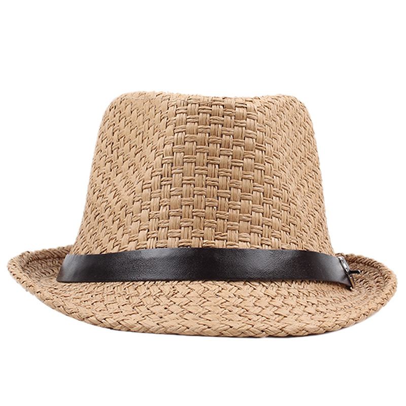 Menn Dame Klassisk Wide Rim Strå Cowboy Hat Outdoor Visir Fedora Beach Panama Hats