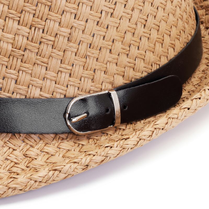 Menn Dame Klassisk Wide Rim Strå Cowboy Hat Outdoor Visir Fedora Beach Panama Hats