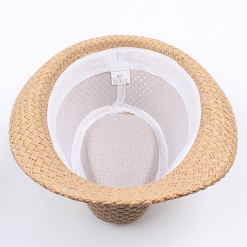 Menn Dame Klassisk Wide Rim Strå Cowboy Hat Outdoor Visir Fedora Beach Panama Hats