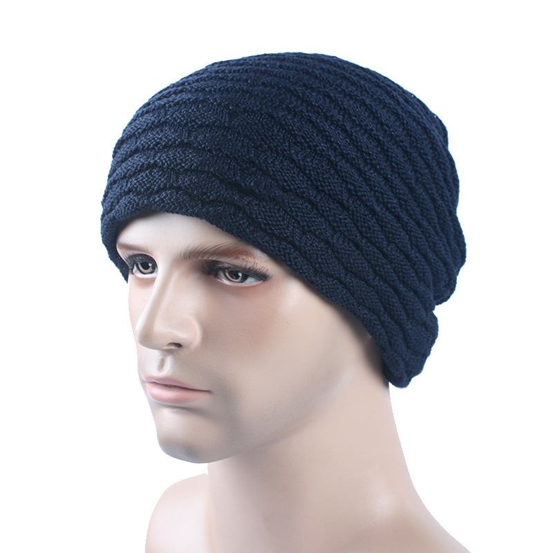 Menn Dame Stripe Strikket Tykkere Varm Beanie Cap