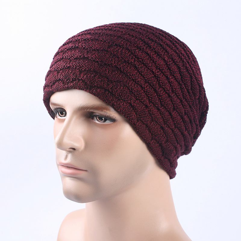 Menn Dame Stripe Strikket Tykkere Varm Beanie Cap