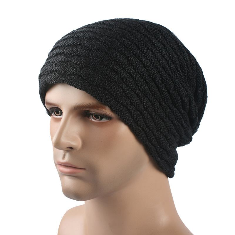 Menn Dame Stripe Strikket Tykkere Varm Beanie Cap