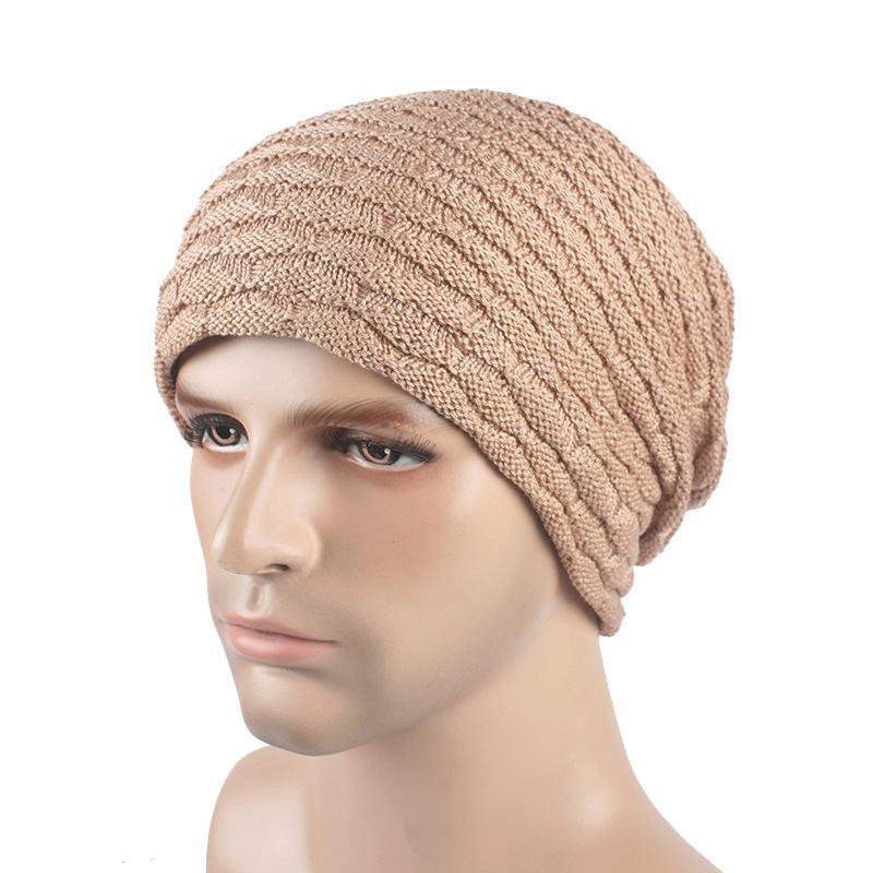 Menn Dame Stripe Strikket Tykkere Varm Beanie Cap