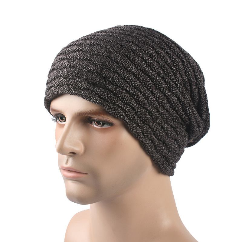 Menn Dame Stripe Strikket Tykkere Varm Beanie Cap