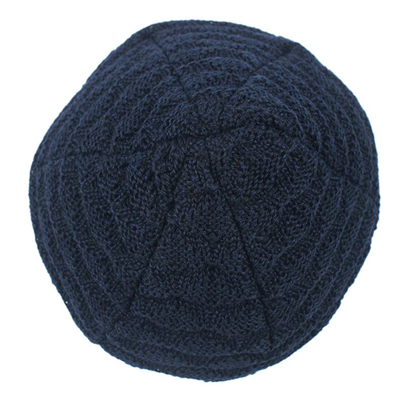 Menn Dame Stripe Strikket Tykkere Varm Beanie Cap