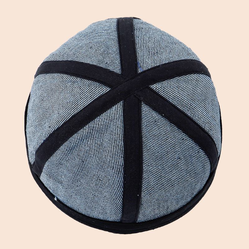 Menn Denim Dome Brev Broderi Utleier Cap Hip Hop Sommer Solskjerm Justerbar Brimless Beanie Skull Cap