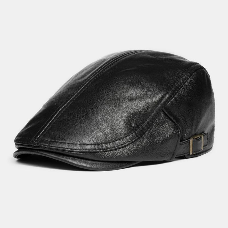 Menn Ekte Skinn Solid Uformell Klassisk Varm Forover Hatt Beret Hat