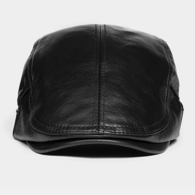 Menn Ekte Skinn Solid Uformell Klassisk Varm Forover Hatt Beret Hat