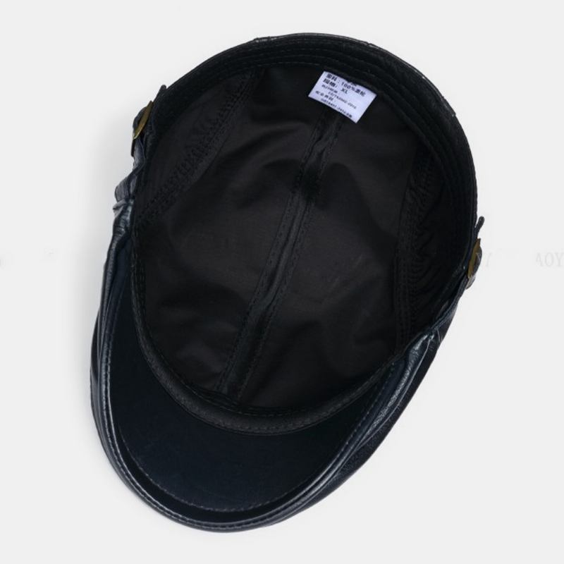 Menn Ekte Skinn Solid Uformell Klassisk Varm Forover Hatt Beret Hat