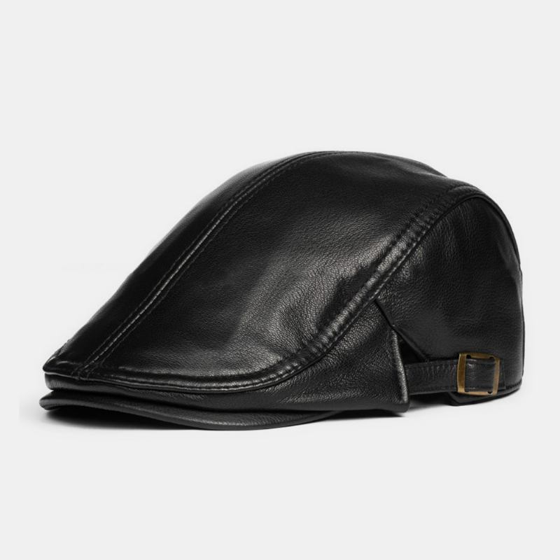 Menn Ekte Skinn Solid Uformell Klassisk Varm Forover Hatt Beret Hat