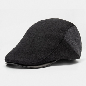 Menn Farge Matchende Skinnbrem Flat Cap Høst Vinter Varm Fritids Wild Berets Frem Hat