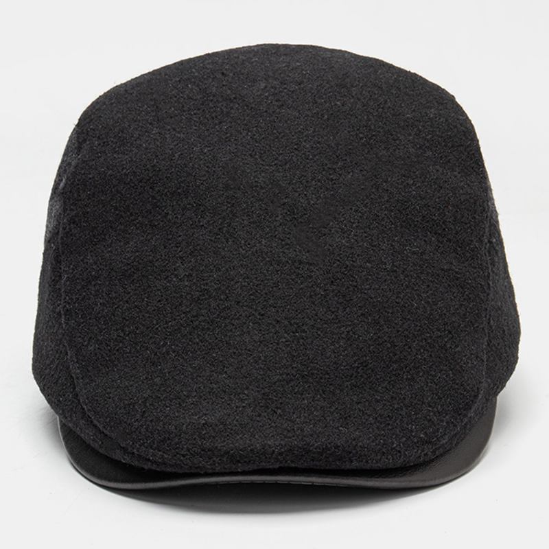 Menn Farge Matchende Skinnbrem Flat Cap Høst Vinter Varm Fritids Wild Berets Frem Hat