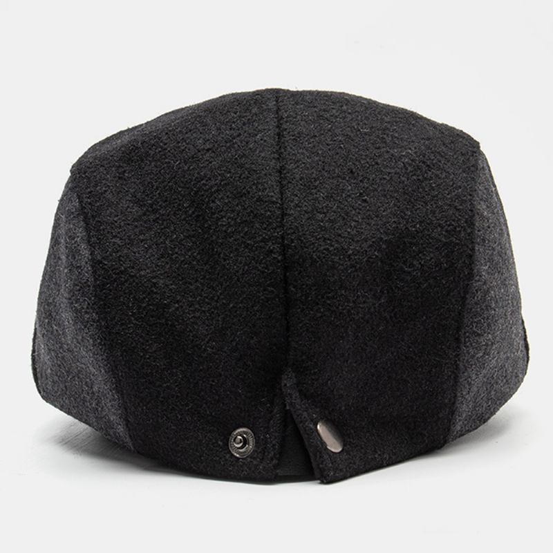 Menn Farge Matchende Skinnbrem Flat Cap Høst Vinter Varm Fritids Wild Berets Frem Hat