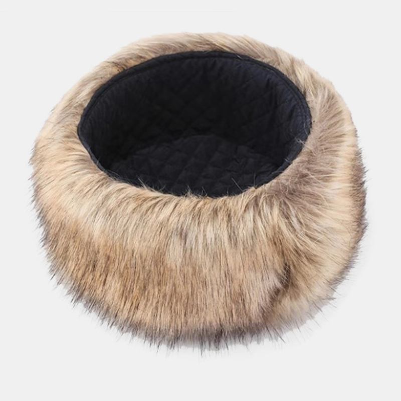 Menn Faux Fox Pels Tykke Varm Vindtett Trapper Hat Vinter Outdoor Riding Ørebeskyttelse Ushanka Hat