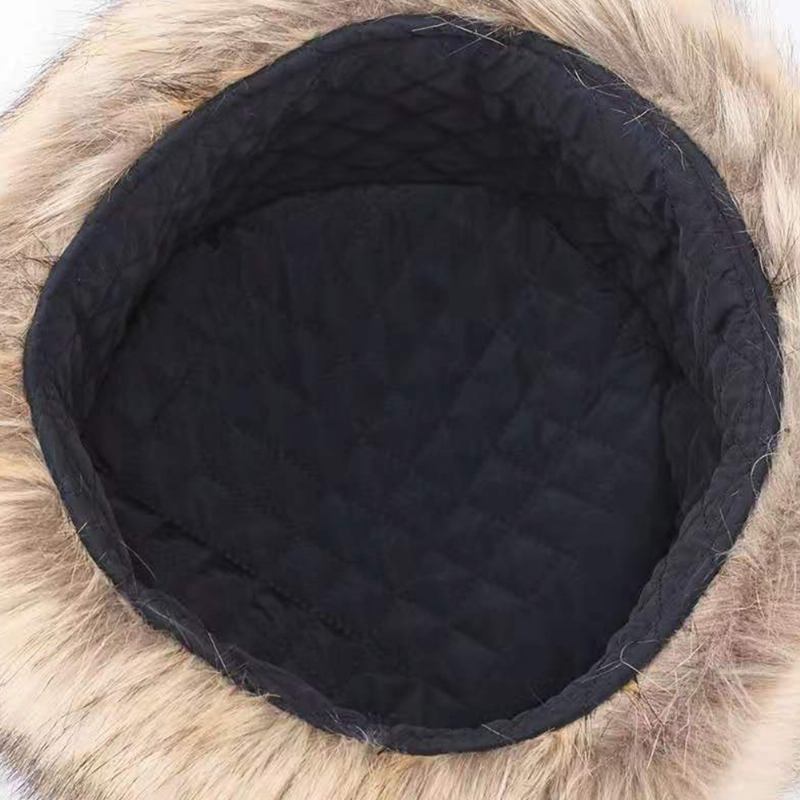 Menn Faux Fox Pels Tykke Varm Vindtett Trapper Hat Vinter Outdoor Riding Ørebeskyttelse Ushanka Hat