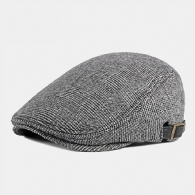 Menn Høst Vinter Varm Herringbone Berets Britisk Retro Justerbar Newsboy Hat Forward Hat