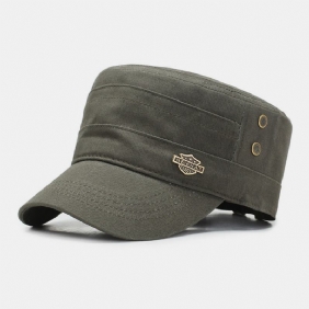 Menn Justerbar Pustende Hull Design Militær Cap Utendørs Reise Sunshade Cadet Hat Flat Cap