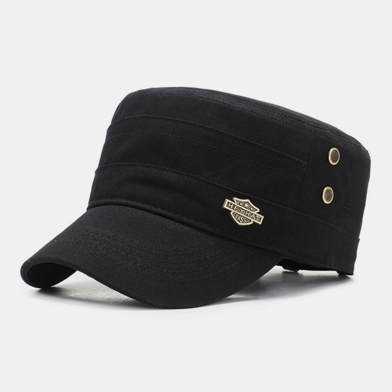 Menn Justerbar Pustende Hull Design Militær Cap Utendørs Reise Sunshade Cadet Hat Flat Cap