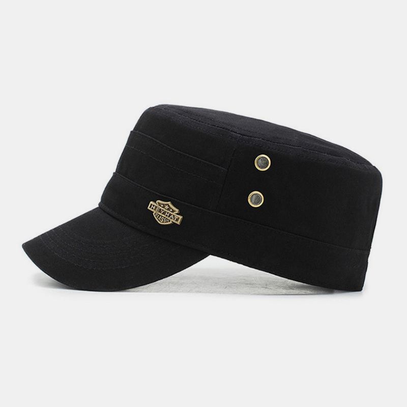 Menn Justerbar Pustende Hull Design Militær Cap Utendørs Reise Sunshade Cadet Hat Flat Cap