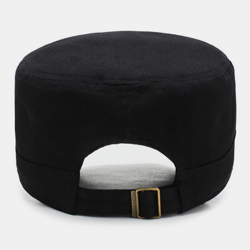 Menn Justerbar Pustende Hull Design Militær Cap Utendørs Reise Sunshade Cadet Hat Flat Cap